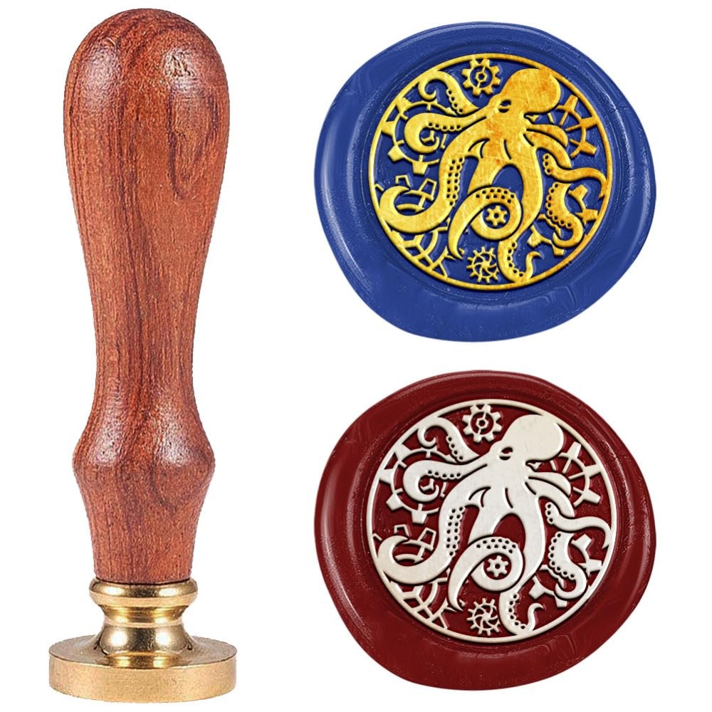 Wax Seal Stamp Kit - Timbro sigillo di cera Steampunk Octopus