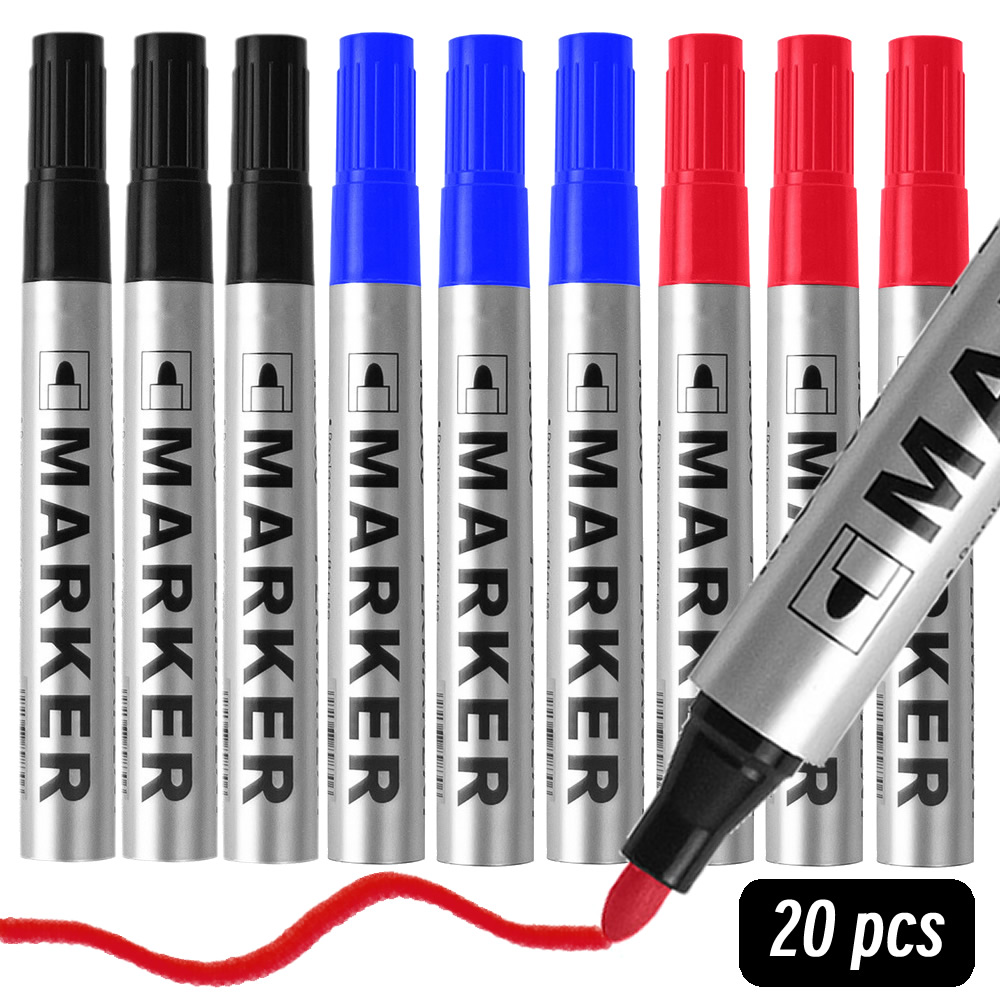 Stationery Warehouse - Pennarello indelebile nero impermeabile per pneumatici,