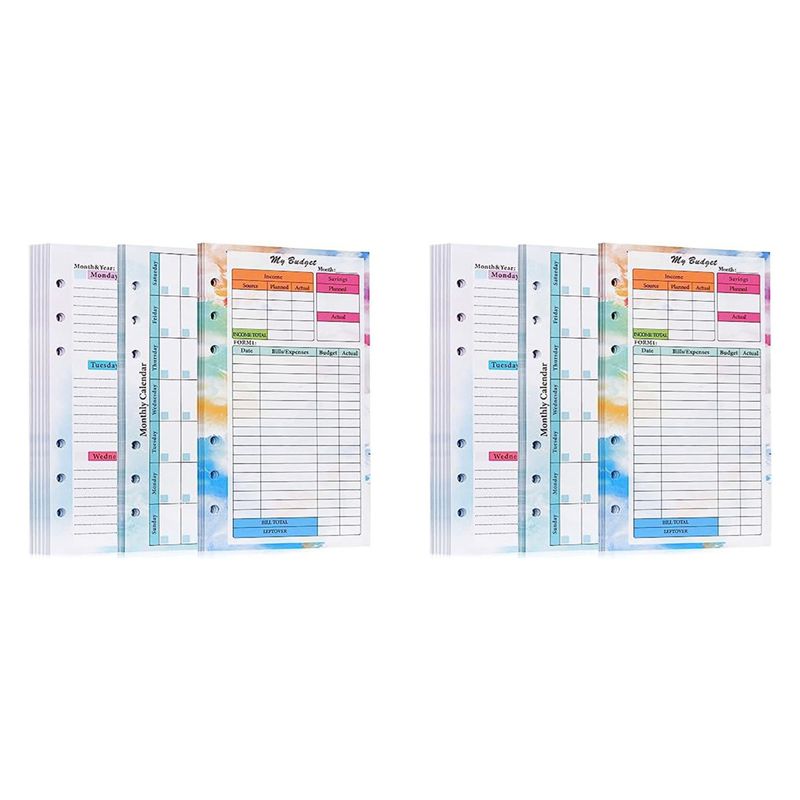 Planner Weekly Budget - N36R-2 Set di ricariche per agenda