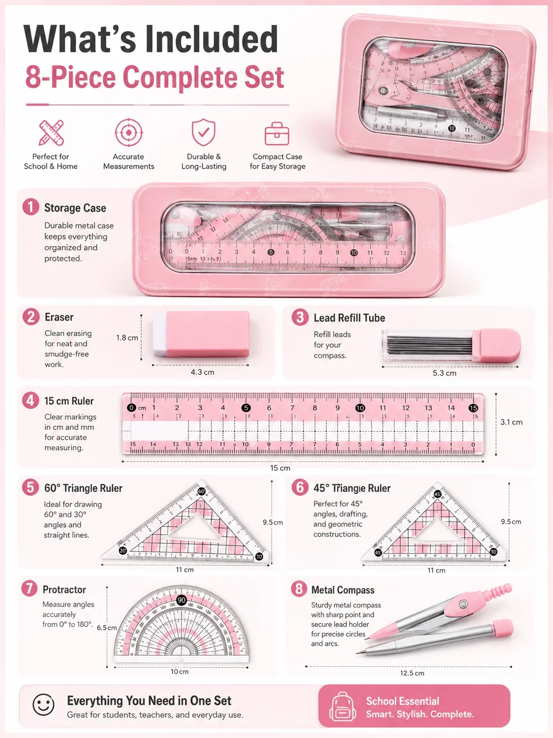 Set di Geometria Matematica da - Compass Geometry Set recensione e prezzo