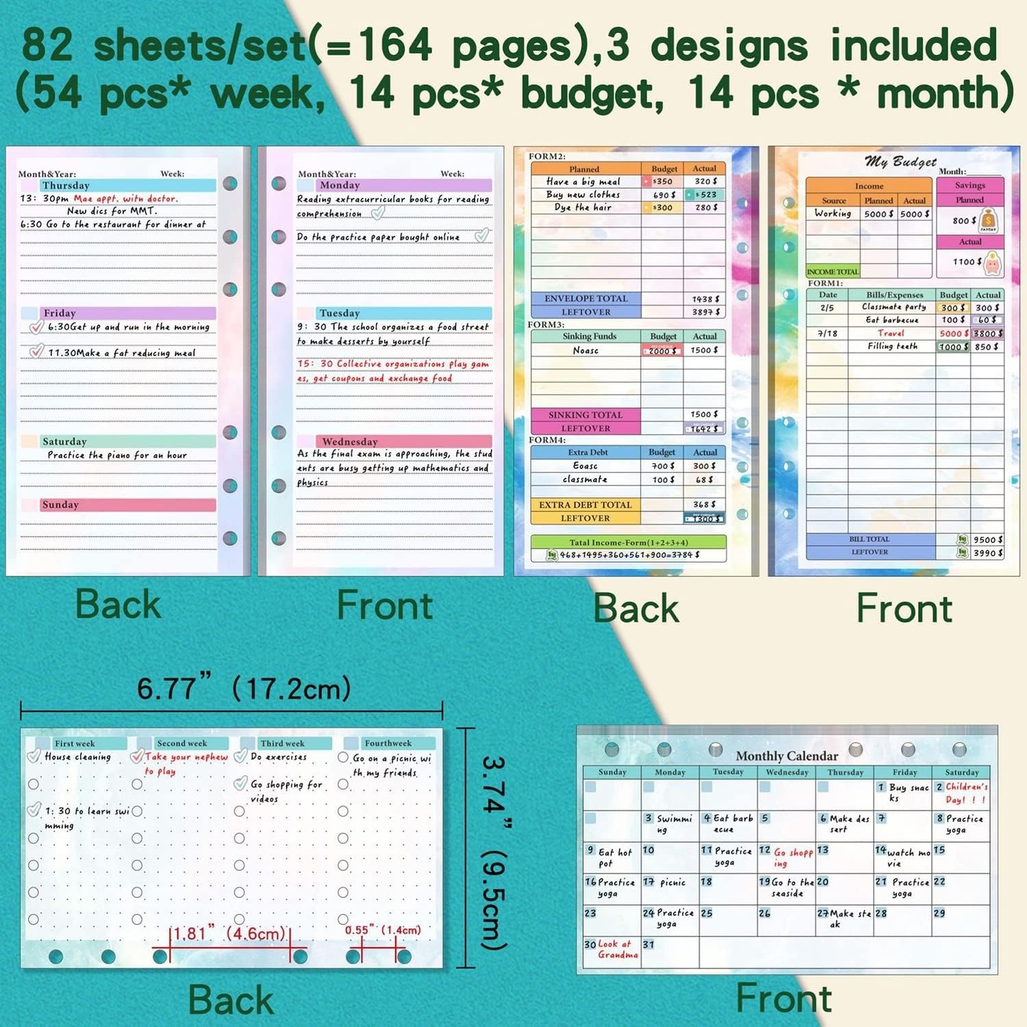 Set di ricariche raccoglitori  - Planner Weekly Budget recensione e prezzo